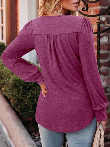 BETTE BOUTIK Long Sleeve Shirts for Women Fall Tops Dressy Blouses Crewneck Tunic Tops for Leggings S-3XL