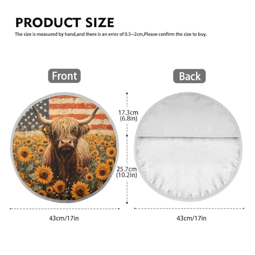 Image of Highland Cow Sunflower Steering Wheel Sunshade Car Interior Sunshade Foldable Car Steering Wheel Sun Shade Cover Car Interior Accessories for Sun Heat for Car Truck SUV