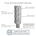 Accusize Industrial Tools 1-7/16'' by 3'' Cutting Depth H.S.S. Annular Cutter with 1 Pc Pilot Pin, 2083-2028Pin