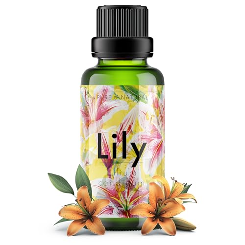 Image of Esslux Lily Essential Oil - 100% Natural Lily Oil for Diffuser, Skin, Aromatherapy & Candle Making - Perfect for Bath Bombs & Soaps - Floral Scent for Relaxation - 90 ML