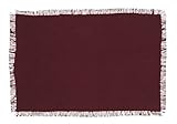 Burlap Merlot Placemat Set of 2 Fringed 12x18
