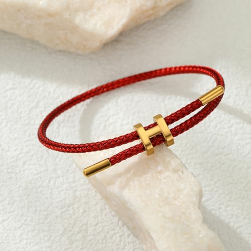 Image of AIMADE Bracelets for Women Adjustable Charm Bracelet, 18k Gold-plated Buckle Design Titanium Steel Wire Rope Women's Gift Jewelry