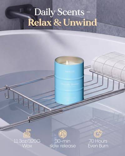 Image of M&SENSE Oceanic Breeze Scented Candles Summer Soy Candle, Beach Candles Scented for Stress Relief Meditation Relaxing, Housewarming Gifts for Women Men, 11.3oz 70 Hour Long Burning