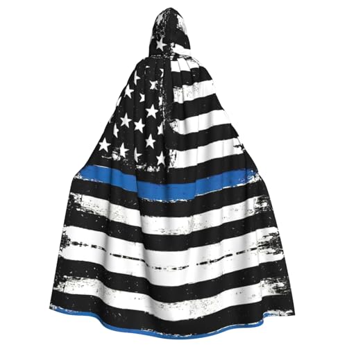 Cape à capuche rétro bleue pour éviter les déguisements lourds lors du cosplay d'Halloween