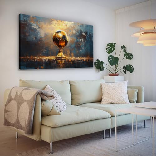 Murale trophée de football tendance sur toile déco moderne chambre ado 35x65cm - 3