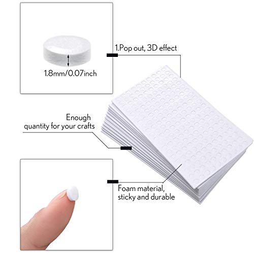 Outus OUTUS-TRANSPARENT SELF STICK-01 2400 Pieces Foam Dots Dual-Adhesive 3D Foam Tapes Foam Pop Dots Adhesive Mount thumb #3