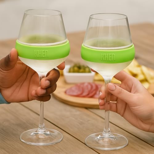 Image of 14oz Frozen Cooling Wine Glasses, 2 Set - Keep Drinks Cold Longer, Stemmed Double Wall Insulated Freezable Tumblers Freeze Gel - Perfect for Both Indoor & Outdoor Parties, Poolside, Red & White Wine