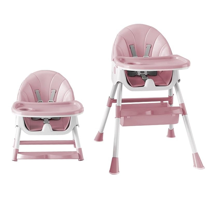Tronas Bebé Evolutiva,4 en 1 Trona para Bebe Ajustable,Trona de Bebes Reclinable,Ajustable y Plegable con Tabla de Comedor y Ruedas,De 6 meses a 6 años