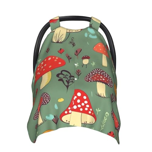 Couverture d'allaitement imprimé champignon pour des sorties sereines au parc avec bébé