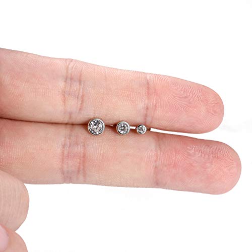 Damen Ohrstecker Silber 925-3 Paar Klein Sterling Silber Ohrstecker Ohrringe Set mit Zirkonia Knorpel Funkelnd Unendlichkeit Ohrstecker Schmuck für Oktoberfest Damen Herren Geschenke 2/3/4mm