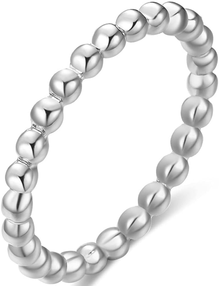 Jude Jewelers 2mm Stainless Steel Beaded Style Classical Simple Plain Stackable Wedding Band Ring