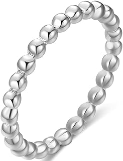 2mm Stainless Steel Beaded Style Classical Simple Plain Stackable Wedding Band Ring
