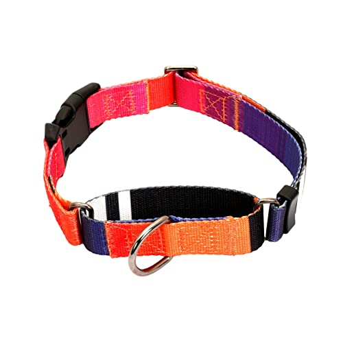 Image of Glucklich Martingale Printed Dog Collar with Quick Release Buckle, No Pull Pet Collar, Heavy Duty for Small, Medium and Large Dogs. Adjustable Length, Stylish Dual Colour (S-Martingale, Dark Night)