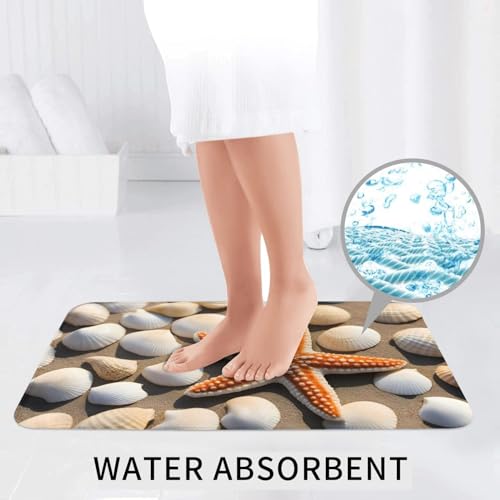 Tapis de salle de bain motif étoile de mer BROLEO 61x41cm lot de 3