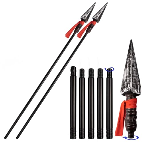 2 Pcs Spartan Spears Toy 70.8 Halloween Props Gladiator Spear Weapons Roman Warrior Costume Accessories Black