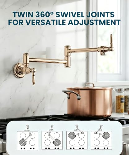 Robinet de remplissage de casserole pliable double joint laiton - 6