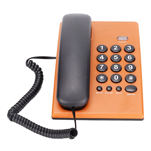 Téléphone fixe filaire orange avec double combiné magnétique Pilipane pour bureau - 4