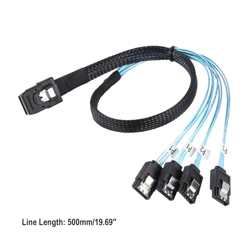 Cable Interno SFF-8087 36P a 4 SATA 7P 0.5m miniatura 5