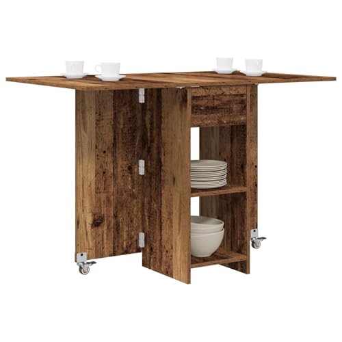 vidaXL Table à dîner 115 x 70 x 75 cm Bois d'ingénierie Bois Ancien, Table à Manger rectangulaire Moderne réglable, pour Maison, Cuisine, Salon, Pratique...