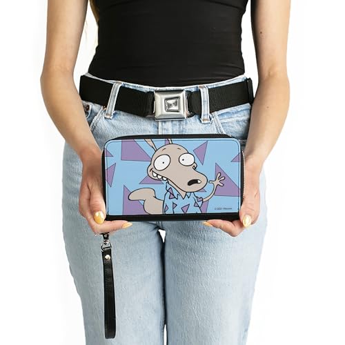 Buckle-Down Women's PU Zip Around Wallet Rectangle-Rocko's Modern Life, 7.5"x4.5"3