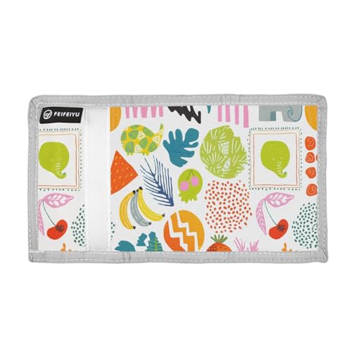 Leaves Veins Green Kids Wallet for Boys Girls Trifold Outdoor Sport Wallets for Teen Children Youth Wallet with Zippered Coin Pockets Card Holders Novelty Wallets with Magic Sticker2