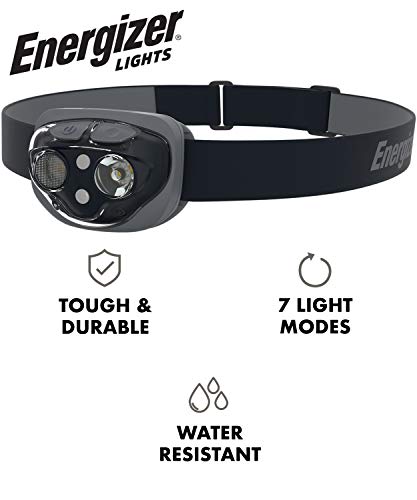 Energizer High-Powered LED Headlamp Flashlights, IPX4 Water Resistant, Super Bright LED, Multiple Light