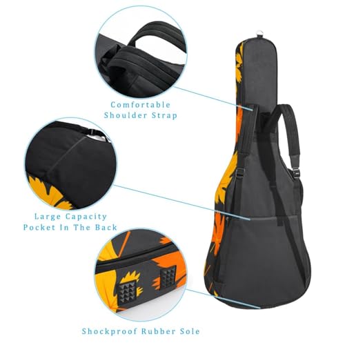 JRHEJTHH Housse de guitare acoustique imperméable et pliable avec bandoulière réglable pour guitare acoustique de 101,6 cm, 104,4 cm, 106,7 cm, rembourrage épais, motif citrouille brûlée d’Halloween, - Les Beatles, Paul McCartney, John Lennon, RIngo Starr, George Harrison JRHEJTHH Housse de guitare acoustique imperméable et pliable avec bandoulière réglable pour guitare acoustique de 101,6 cm, 104,4 cm, 106,7 cm, rembourrage épais, motif citrouille brûlée d'Halloween, – Image 4
