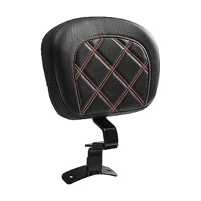 TCT-MOTORPARTS Driver Rider Backrest Pad Fits for Harley Touring 2009-2023 Road King Street Road Electra Glide Ultra Orange Stitching