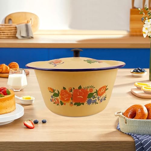 Tazón Vintage de Esmalte HouseVibe 1.45L con Tapa Redondo miniatura 3