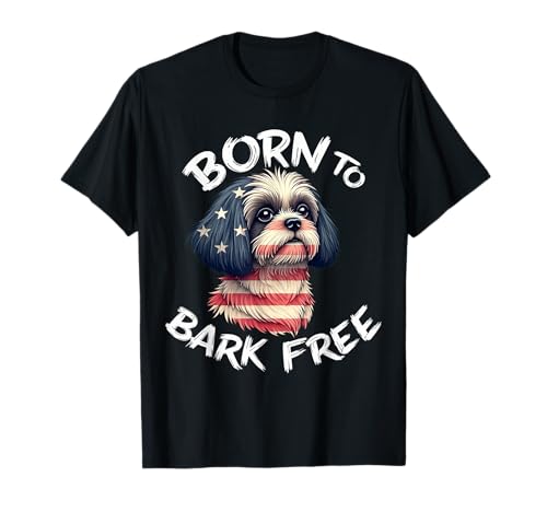 Divertido perro Shih Tzu Vintage Shih Tzu bandera estadounidense Camiseta