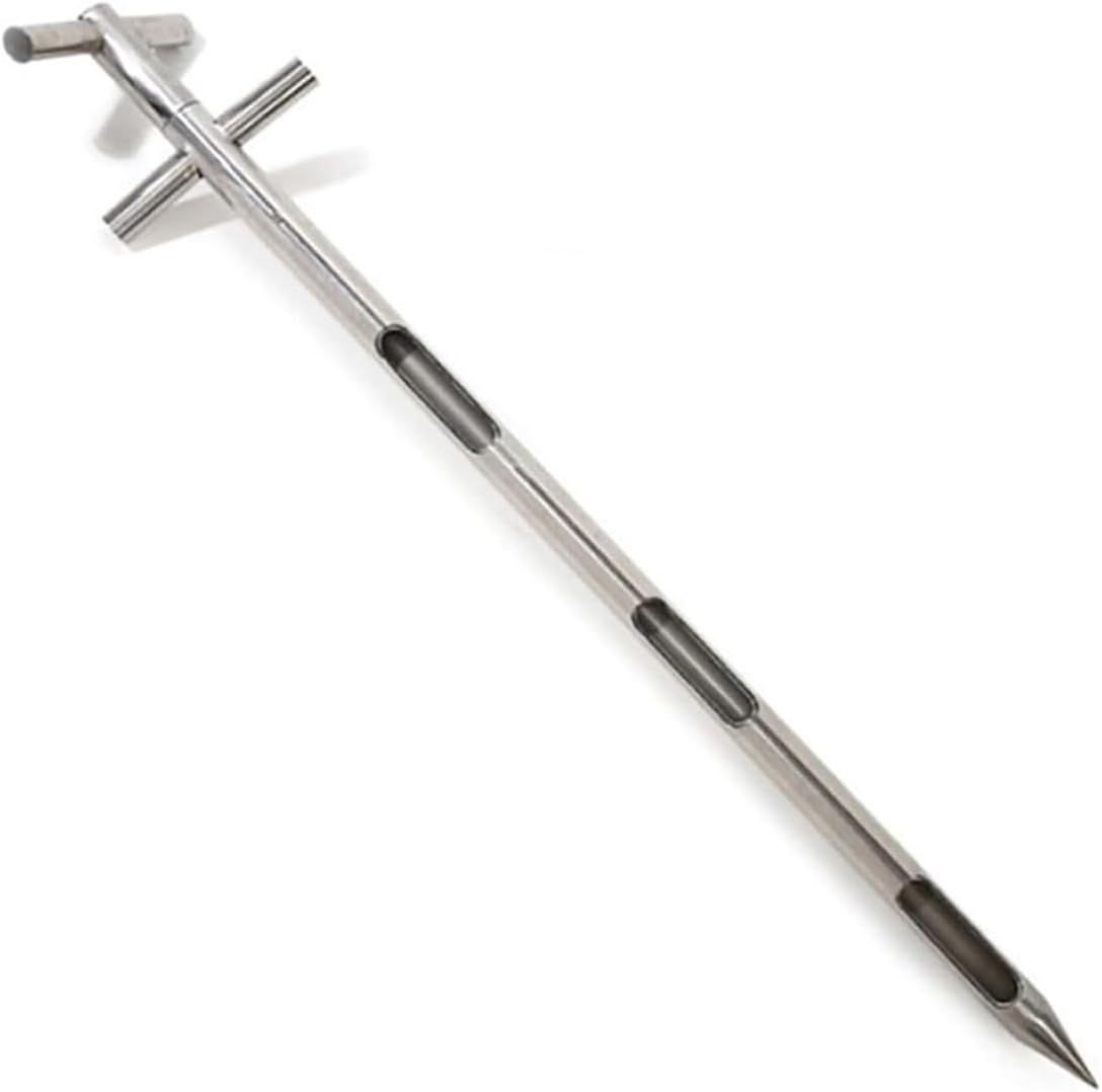 Stainless Steel 3 Slot Grain Probe Sampler, 2.6/3.3/4/5 Ft Length, Durable Fertilizer & Soil Sampling Tool for Garden/Farm, 1.5in Diameter, Solid Construction