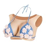 Silicone Breast Form Vest for Crossdressers - Skin Tone Enhancer for Transgender, Drag Queen & Cosplay (Asian Yellow, B-Cup Short Breast Prosthesis)