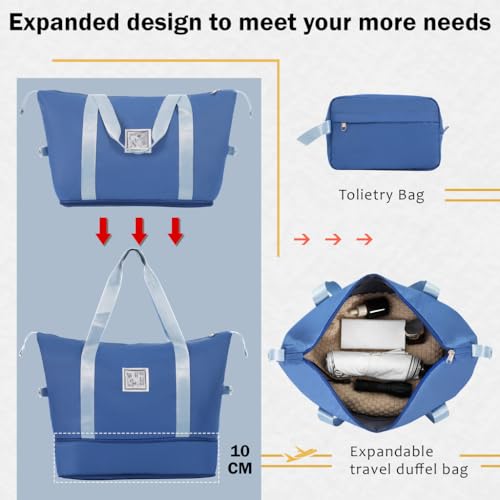 Lightweight Expandable Luggage Set with Spinner Wheels, 20 & 28 Inch Hard Shell Suitcases in Blue3