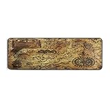 ALAZA Vintage Retro Old Pirate Map Compass Runner Area Rug Non Slip Floor Mat for Hallway Entryway L