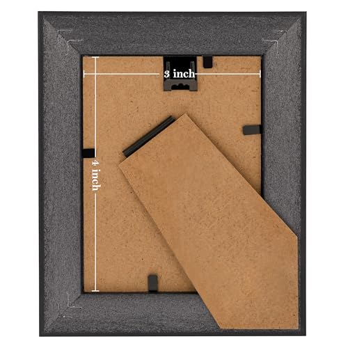 Image of eletecpro 3x4 Vintage Picture Frame, Glass Cover, Gold, 2-Pack | Display Photo 3x4, Horizontal or Vertical, Tabletop Decor