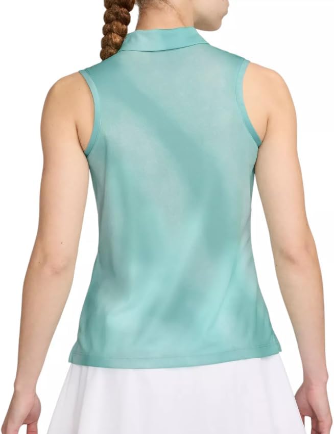 Nike Women's Sleeveless Dri-FIT Victory Printed Golf Polo, Glacier Blue/Green, X-Small - Image 4