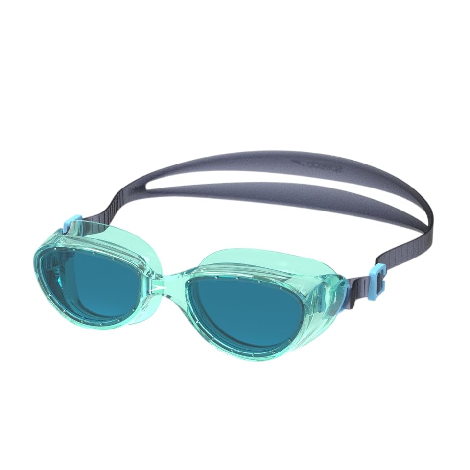 Speedo Adult Unisex Futura Hydrospex Swimming Goggles, Fair Aqua/Cobalt, One Size