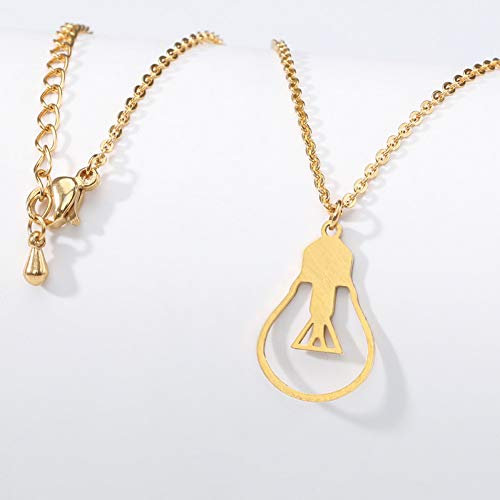 Preisvergleich Produktbild LINLIN Edelstahl Roségold Farbe Glühbirne Halsketten Anhänger Frauen