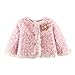 Baby Girls Winter Faux Fur Vest with Bow Infant Cute Fleece Button Up Ruffle Jacket Coat Warm Fuzzy (Khaki, 3-6 Months)