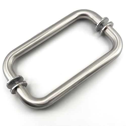 NovaNectar Glass Shower Door Handle, Bathroom Shower Door Replacement Handles, Back to Back 304 Stainless Steel Pull Hardware for Sliding、Frameless Shower Doors Pull Handle (Brushed Nickel, 8 inch) by NovaNectar - Used condition - US$23.99