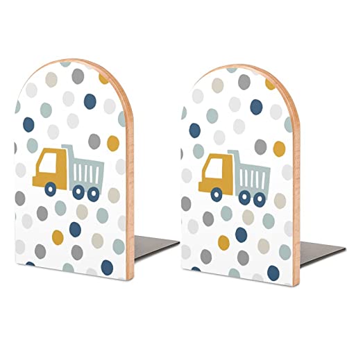 2 pièces serre-livres, serre-livres en bois de camion de voitures mignonnes pour étagères, serre-livres antidérapants pour la cuisine de bureau à domicile, serre-livres pour tenir des livres 5x3 pouce