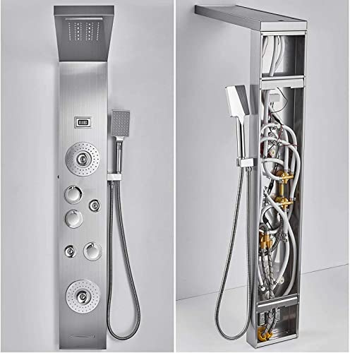 Shower panel tower system LED rainfall waterfall bathtub jet massage body miniatura 7