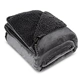Eurofirany Teddy Fleece Decke Wärmende Wohndecke Sesseldecke Tagesdecke Weiche Sofadecke Überwurf Winterdecke Kuschelige Couchdecke (Graphit, 170 x 210 cm)