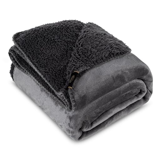 Eurofirany Teddy Fleece Decke Wärmende Wohndecke Sesseldecke Tagesdecke Weiche Sofadecke Überwurf Winterdecke Kuschelige Couchdecke (Graphit, 170 x 210 cm)