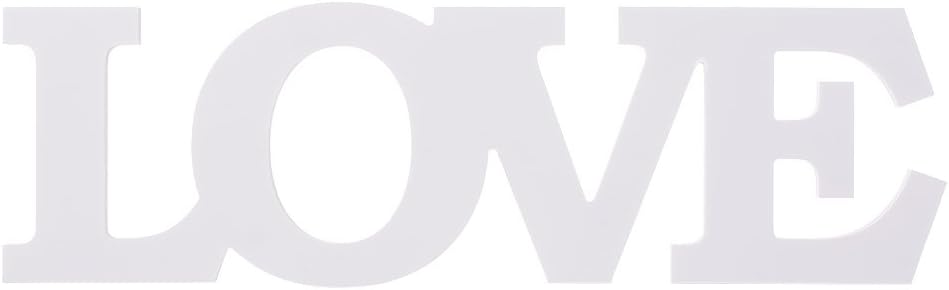 MOWO Wooden Letter LOVE Table Top Freestanding Sign Centerpiece (white,1pc)