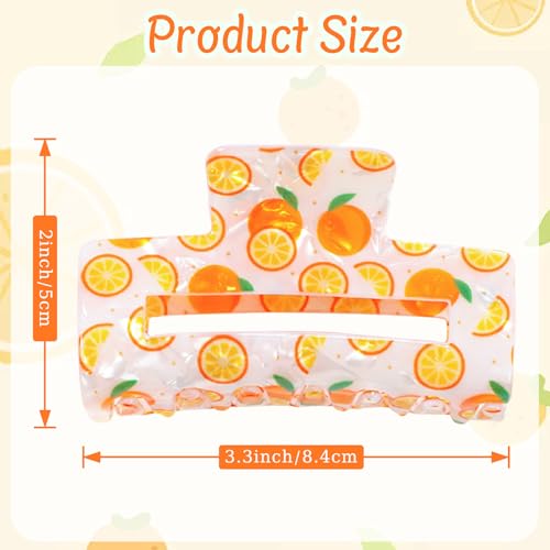 Pinzas para cabello Summer Fruit, pinzas de garra naranjas para mujer, pinzas para cabello antideslizantes para niña, accesorios para cabello para fiesta temática primavera verano (02) miniatura 2