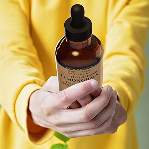 Organic Lemongrass Essential Oil (4 Oz), Usda Certified Premium, 100% Pure And Natural, Perfect For Aromatherapy, Diffuser, Diy By Mary Tylor Naturals #TOP3