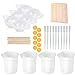 Tazas medidoras de silicona para resina, 50 piezas Kit de herramientas de tazas antiadherentes para mezclar Tazas de silicona de 100 ml con varillas para mezclar Cuentagotas para arte de resina epoxi