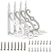 4 Piezas Soporte de Estante, Forma de L Soporte de Ángulo, Soportes Decorativos para Estantes, para Soporte de Montaje en Pared, Jardín, Decoración de Bricolaje(Blanco)