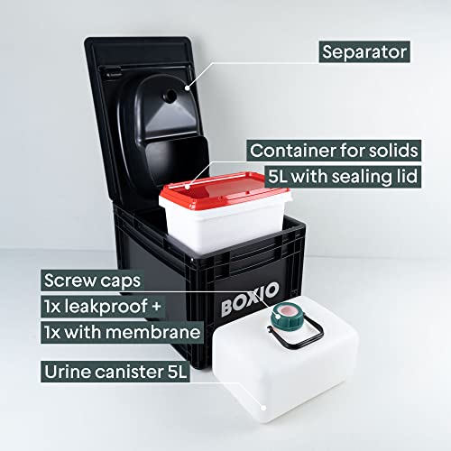 BOXIO Toilet Plus - Composting Toilet Starter Kit, Portable Toilet, Mini Camping Toilet: 14,7